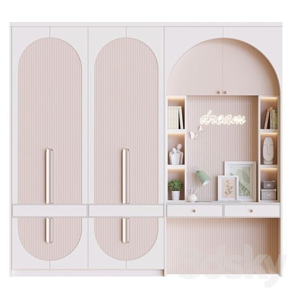 Wardrobe with 4 Shutters and Study