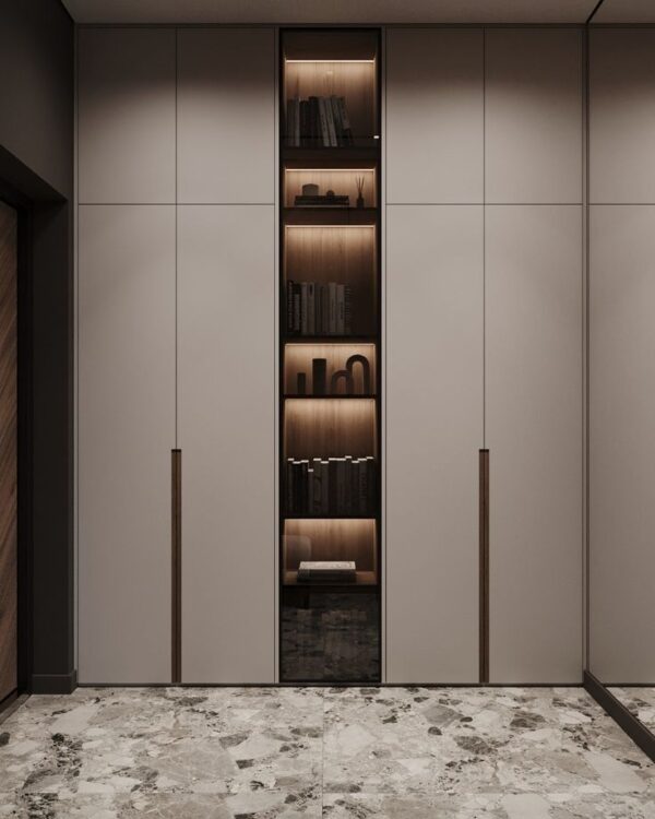 Wardrobe with 5 Shutters - Tinted Glass