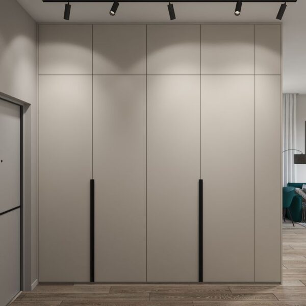 Wardrobe with 4 Shutters - Grey