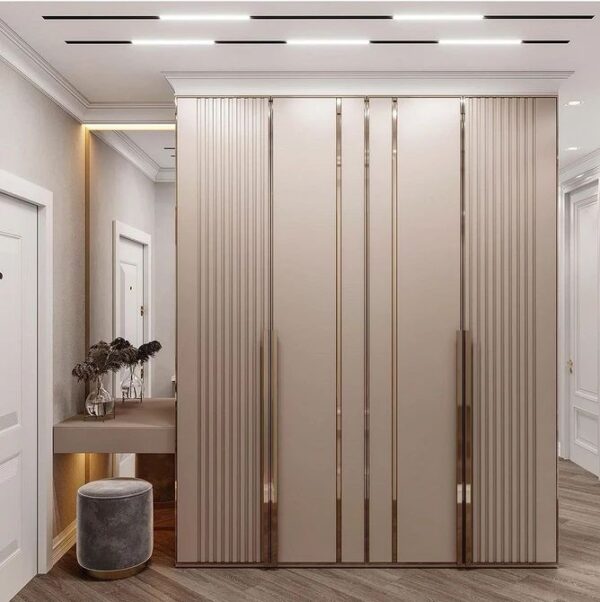 Wardrobe with 4 Shutters - Beige
