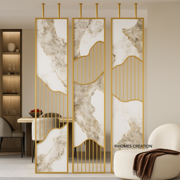 Gold Metal Room Divider for Modern Interiors
