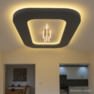 Matte Gray False Ceiling for hall