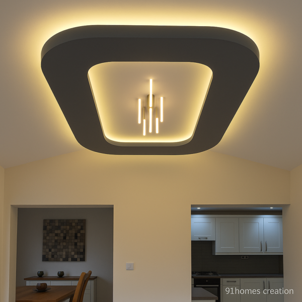 Matte Gray False Ceiling for hall