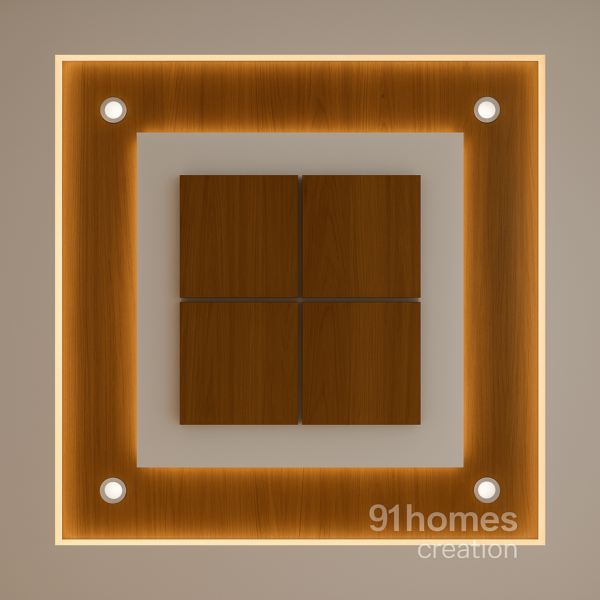 Square wooden false ceiling