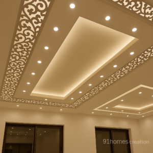 Gypsum Beige False ceiling for hall