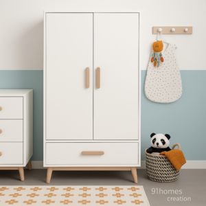 matte white nursery wardrobe