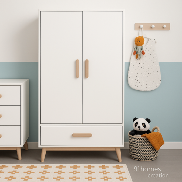 matte white nursery wardrobe