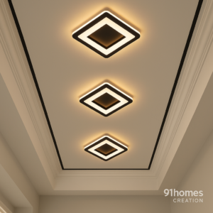 Matte Tray Ceiling with gypsum design