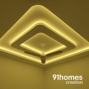 Square Tray Ceiling with stylish cove lights
